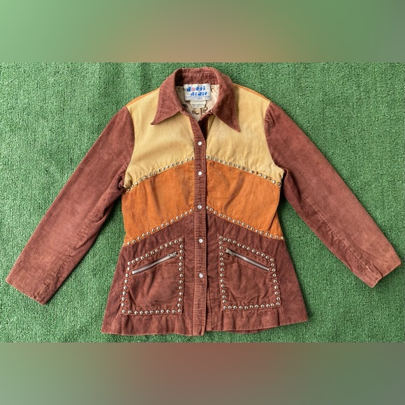 Dotti Didit Jackets & Blazers - VTG 70’s Dotti Didit Corduroy Silver Studded Pearl Snap Jacket Women’s SZ Small